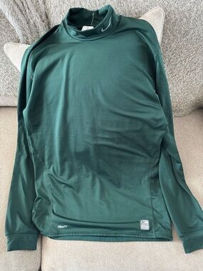 Nike Green Dri-FIT Mock Neck Long Sleeve Top